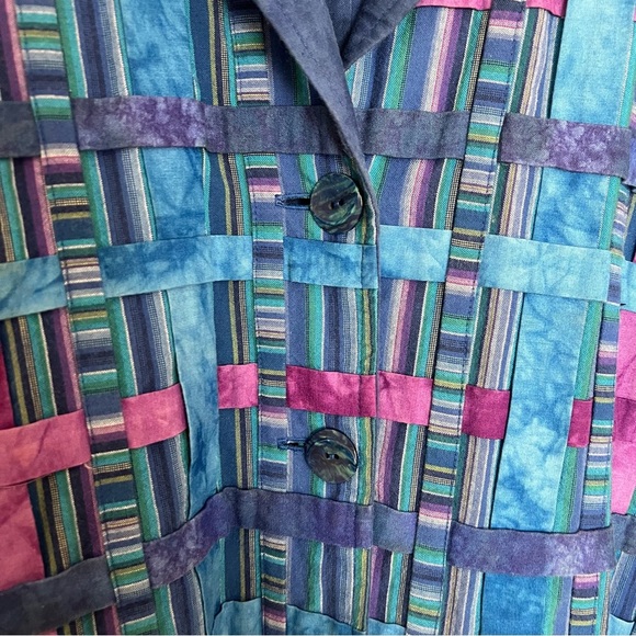 Vibrant Blue and Purple Patterned Jacket - Picture 2 of 3